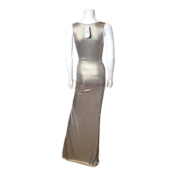 NWT $248 LOVERS AND FRIENDS Tonya Maxi Dress In Gold Stretchy XS Revolve - Picture 6 of 6